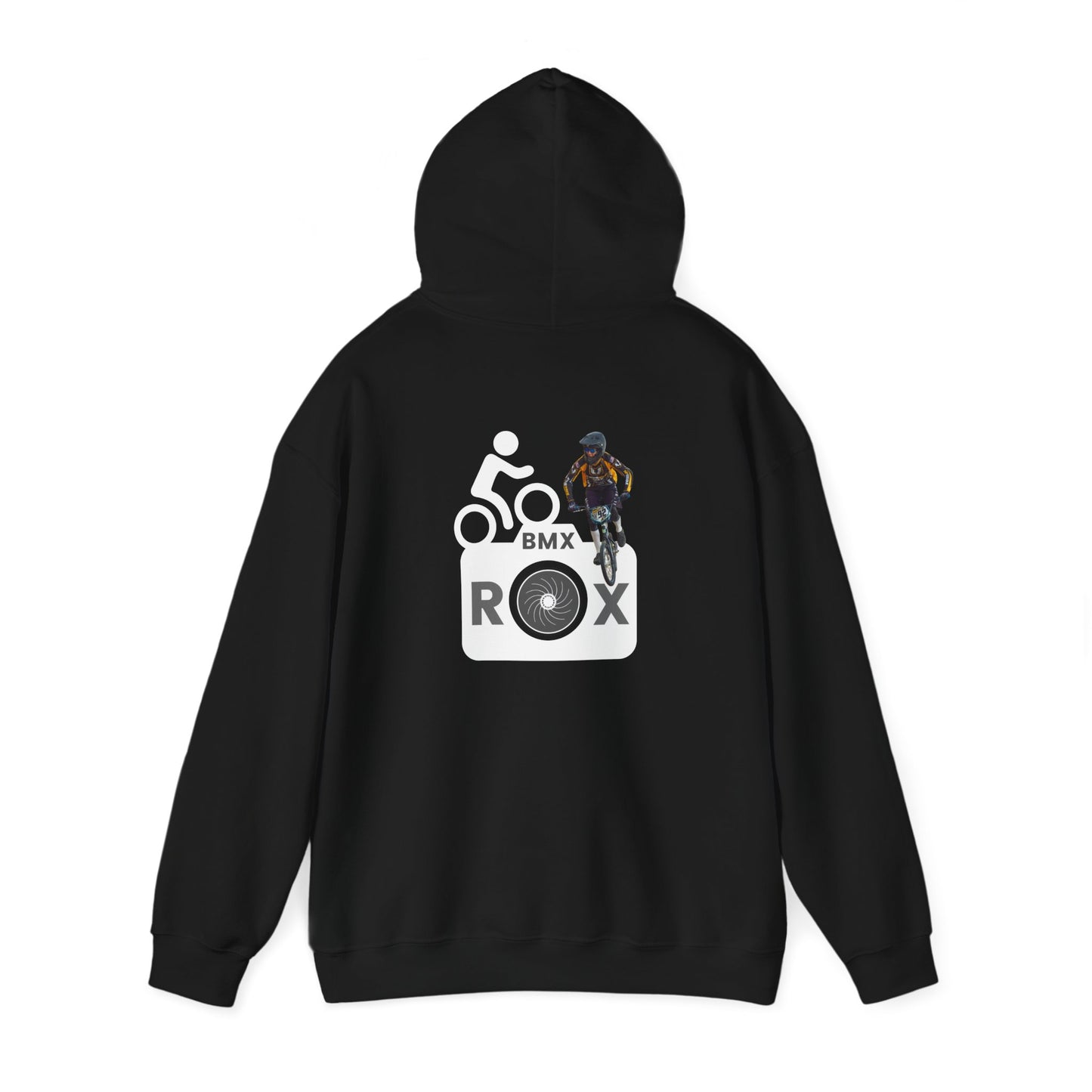 Adventure Awaits - Unisex Heavy Blend™ Hooded Sweatshirt with Vintage BMX Design